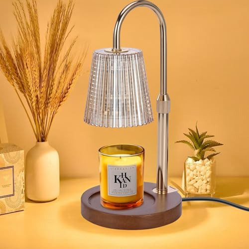 2PACK Electric Timer Candle Warmer Light,with Bracket Dimmable Candles Wax Glass Warmers Lamps for Jar Candles Burner No Flame Scented Melting Warming Lantern Adjustable Height (50W*4PCS) | Amazon (US)