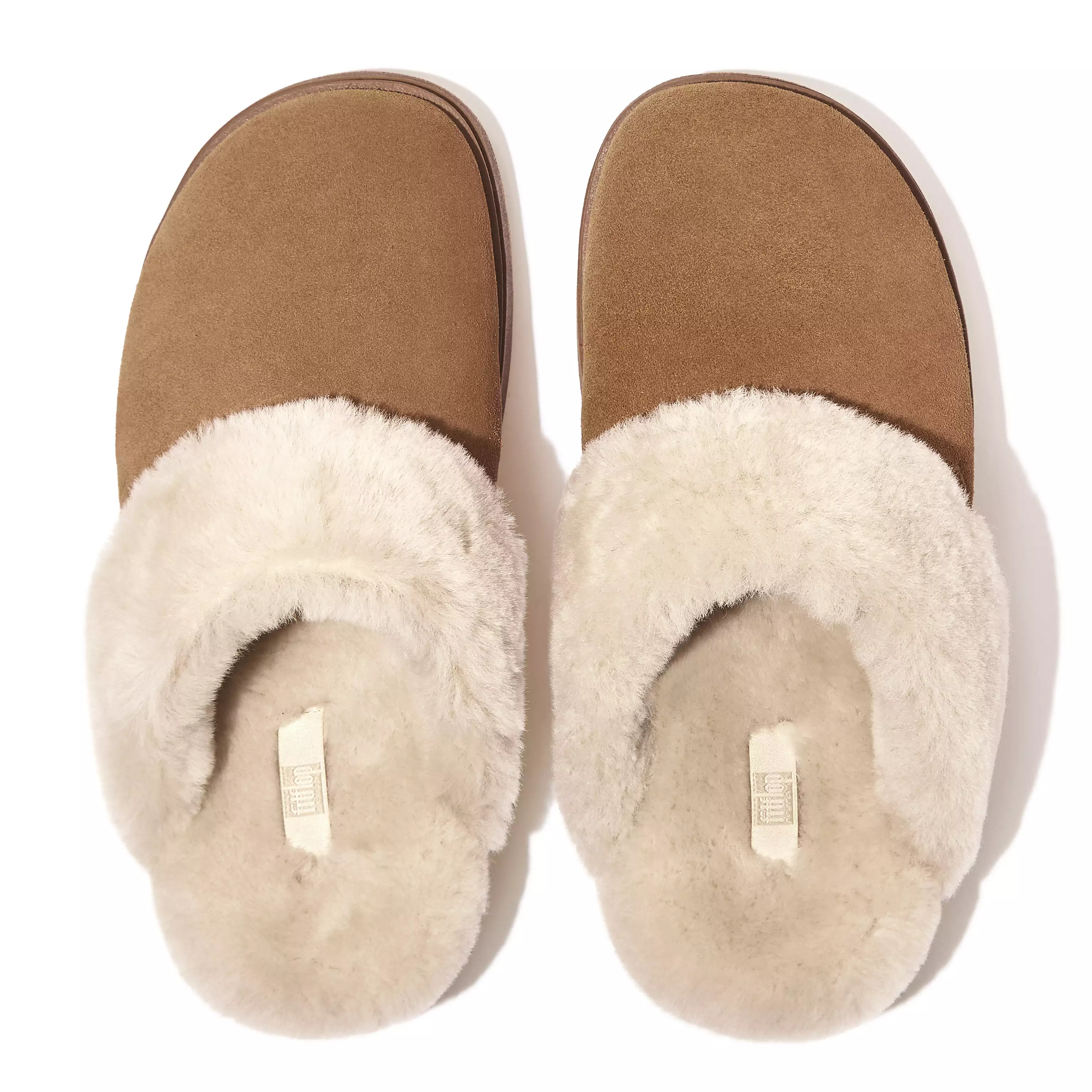 GEN-FF Shearling-Collar Suede Slippers | FitFlop (US)