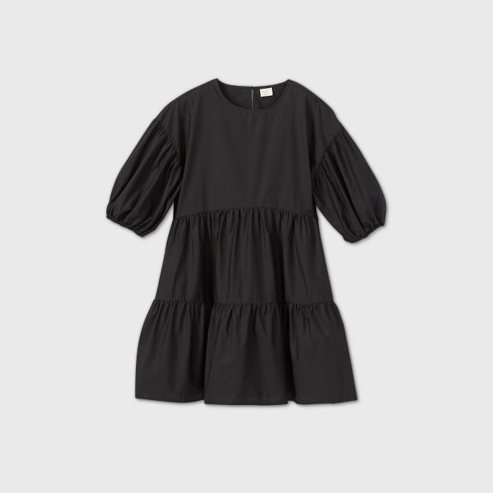 Women's Puff Short Sleeve Tiered Dress - A New Day™ | Target