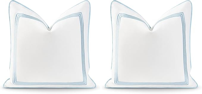 Hofdeco Premium Coastal Hampton Style Patio Indoor Outdoor Pillow Cover Only, 20"x20" Water Resis... | Amazon (US)