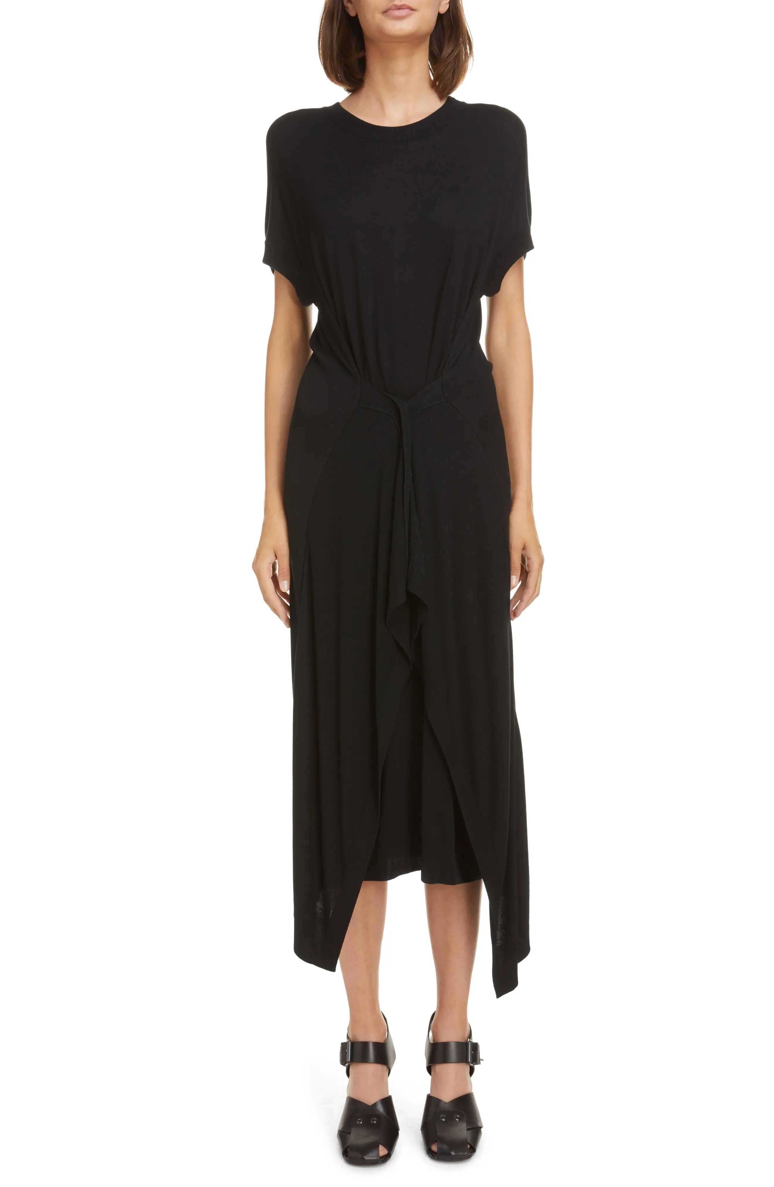 Lemaire Double Layer Midi Sweater Dress in Black 999 at Nordstrom, Size X-Large | Nordstrom