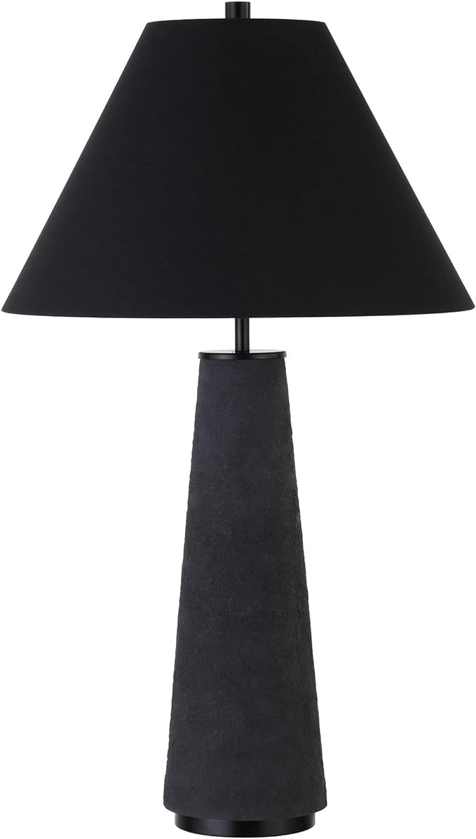 Henn&Hart 28" Tall Monochrome Table Lamp with Fabric Shade in Matte Black, for Home, Living Room,... | Amazon (US)