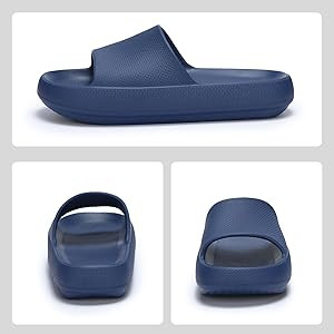 welltree Cloud Slides for Women Men Pillow Slippers Non-Slip Bathroom Shower Sandals Soft Thick S... | Amazon (US)