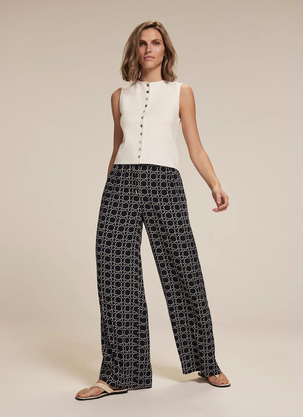 White Knitted Waistcoat | Mint Velvet