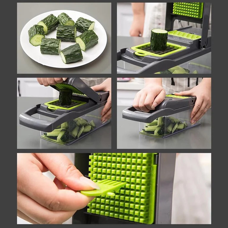 Vegetable Chopper, 14 in 1 Veggie Chopper, Multifunctional Food Chopper with Container 8 Blades G... | Walmart (US)