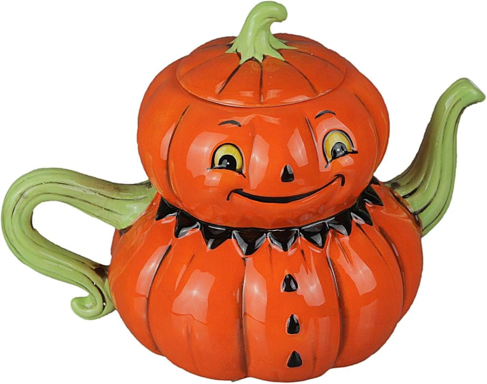 Johanna Parker Design Dolomite Ceramic Jack O' Lantern Pumpkin Teapot | Amazon (US)