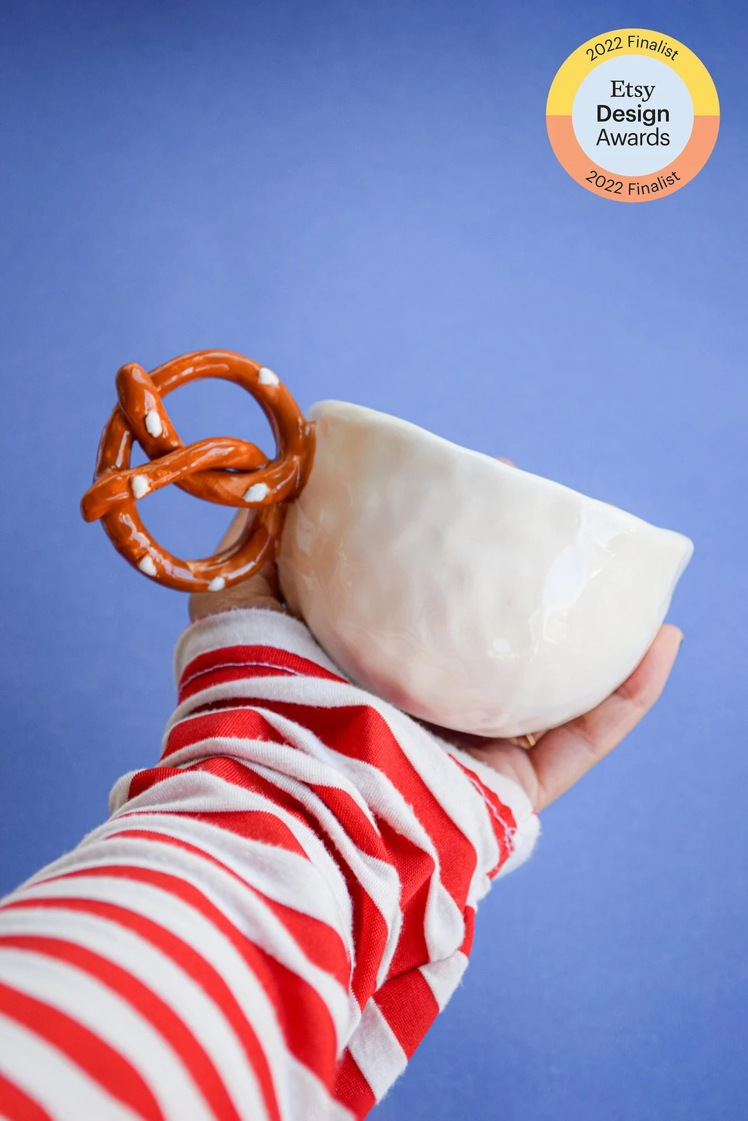 Original Pretzel Mug Handmade Ceramic Pottery Mug Coffee Lover Cup Kitchen Decoration for Pretzel... | Etsy (US)