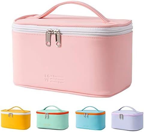 Makeup Bag Travel Cosmetic Bags Small for Women Girls Zipper Pouch Makeup Organizer Waterproof Cu... | Amazon (US)