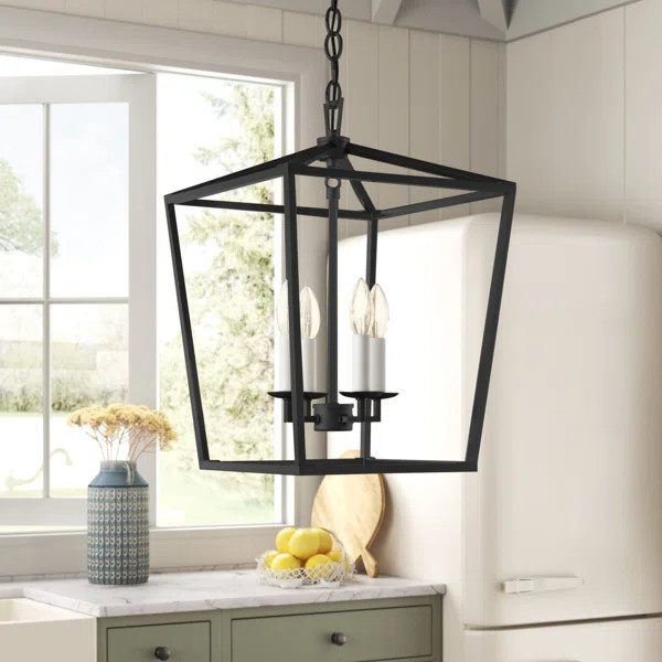 Finnegan 4 - Light Dimmable Lantern Geometric Chandelier | Wayfair North America