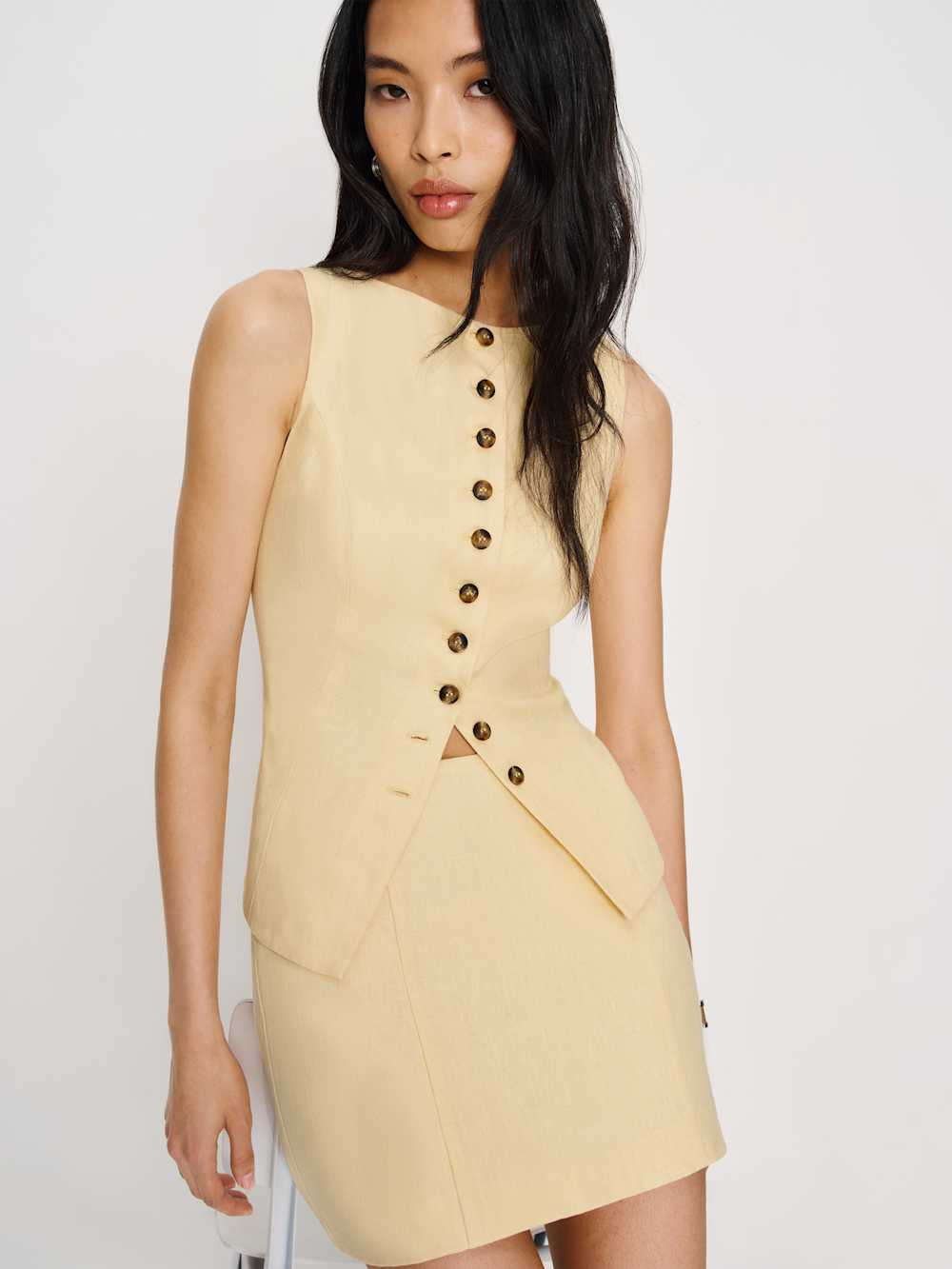 Lina Linen Two Piece | Reformation (Global)