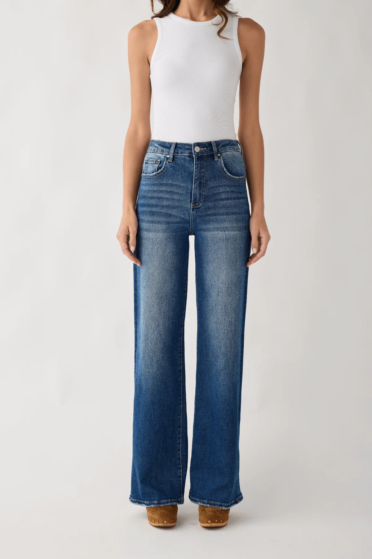 Risen Maureen High Rise Wideleg Jeans | Social Threads