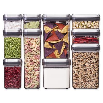OXO Good Grips® 10-Piece Food Storage Pop Container in Stainless Steel | Bed Bath & Beyond