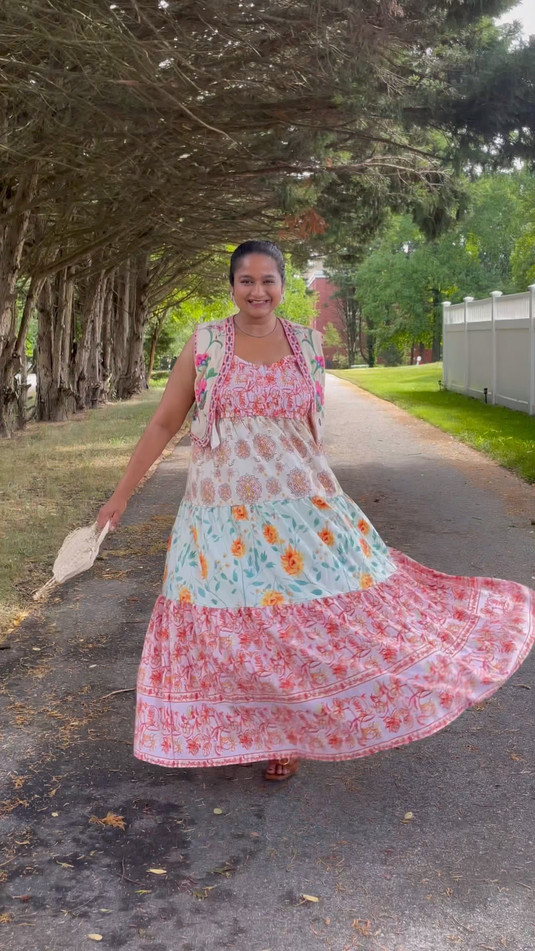 Summer dress from Amazon, vacation dress 

Amazon floral maxi dress in size S 
 Amazon floral vest in size M (fits small) 
@showmeyourmumu seashell bag
@alexmarie comfy heels 

#LTKVideo #LTKMidsize #LTKSeasonal