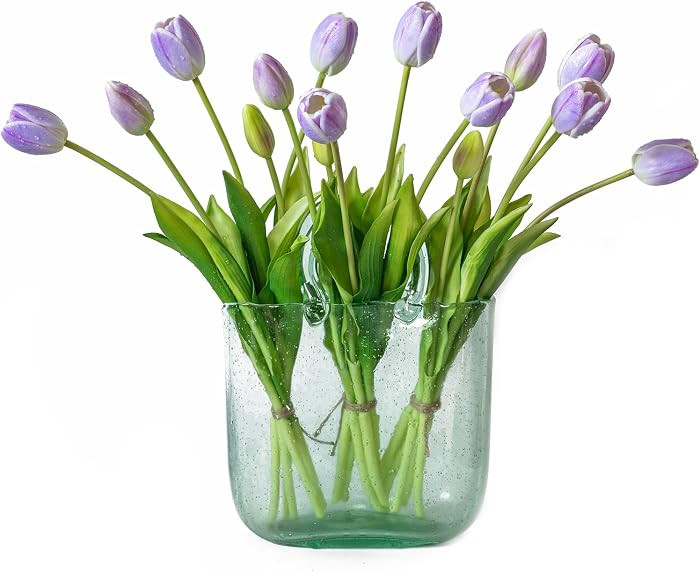 15pcs Artificial Tulips Flowers, Latex Bouquet, Fake Tulips for Office Wedding Party Home Kitchen... | Amazon (US)
