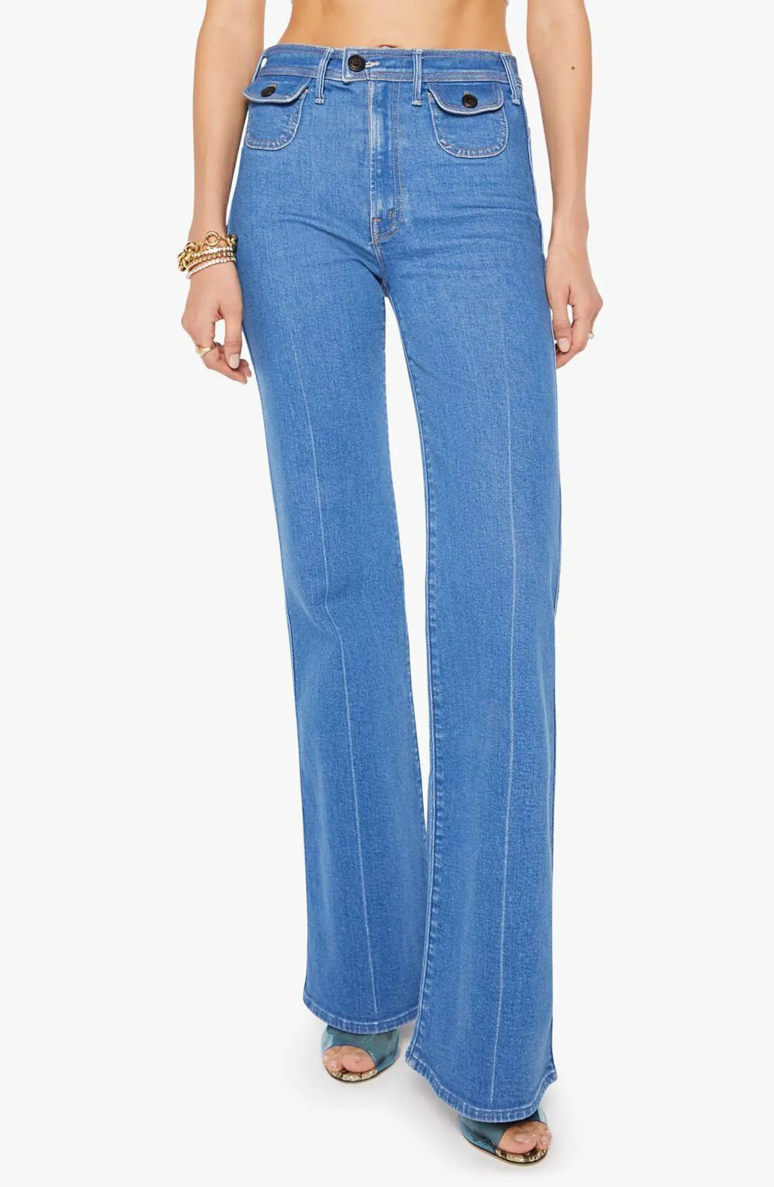 The Pocketbook Hustler Roller Patch Pocket Flare Leg Jeans | Nordstrom