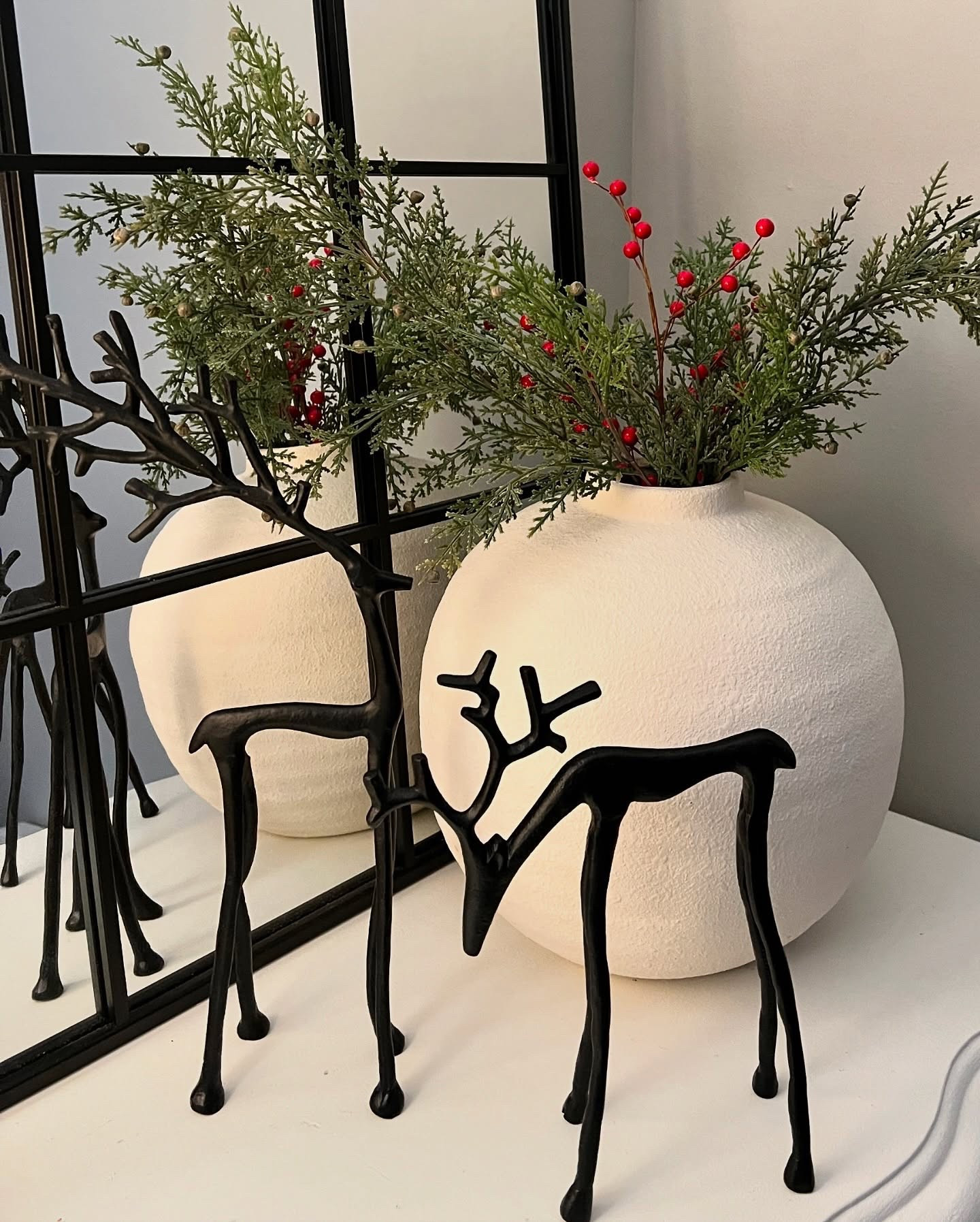 Using Reindeer is a great way to style for the holiday season. These metal ones are adorable.

#LTKStyleTip #LTKHome #LTKSeasonal