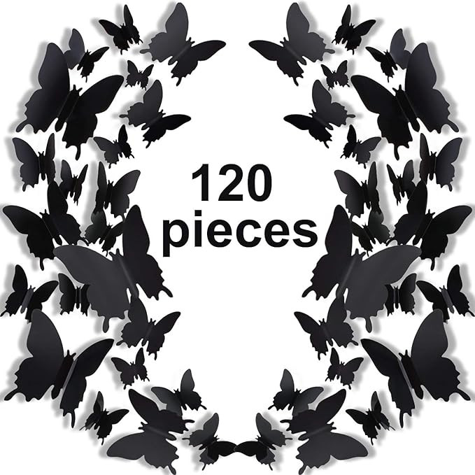 120 Pieces 3D Butterfly Wall Stickers 3 Sizes Removable Butterfly Mural Decals for Baby Kids Room... | Amazon (US)