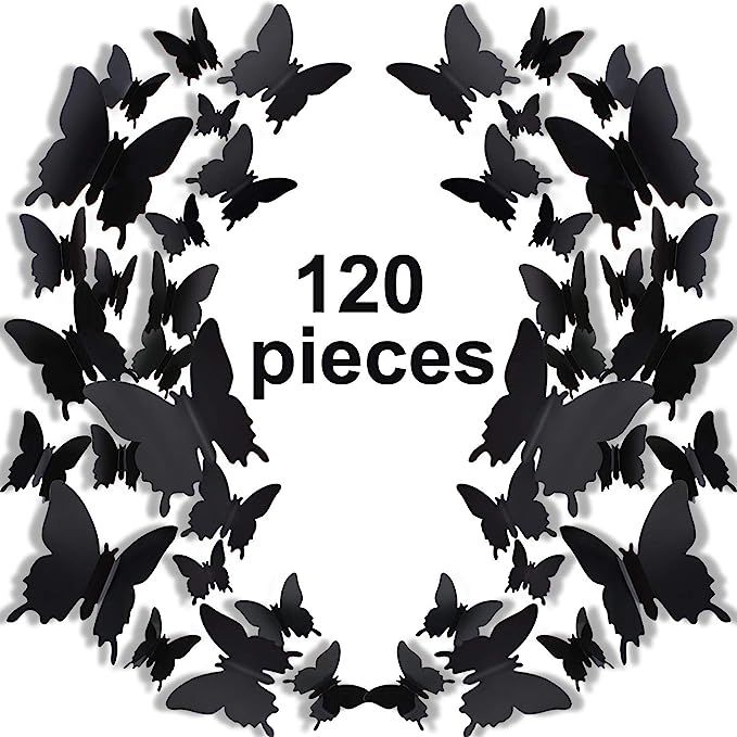 120 Pieces 3D Butterfly Wall Stickers 3 Sizes Removable Butterfly Mural Decals for Baby Kids Room... | Amazon (US)