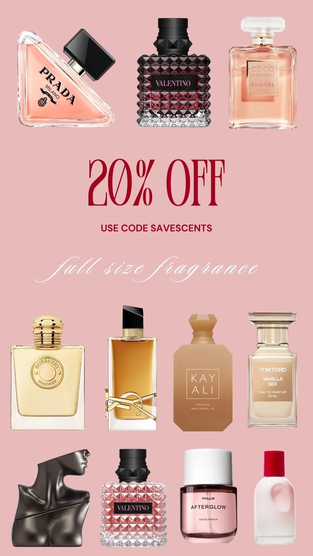 20% off fragrance with code SCENTSAVERS

#LTKSaleAlert #LTKHoliday #LTKGiftGuide