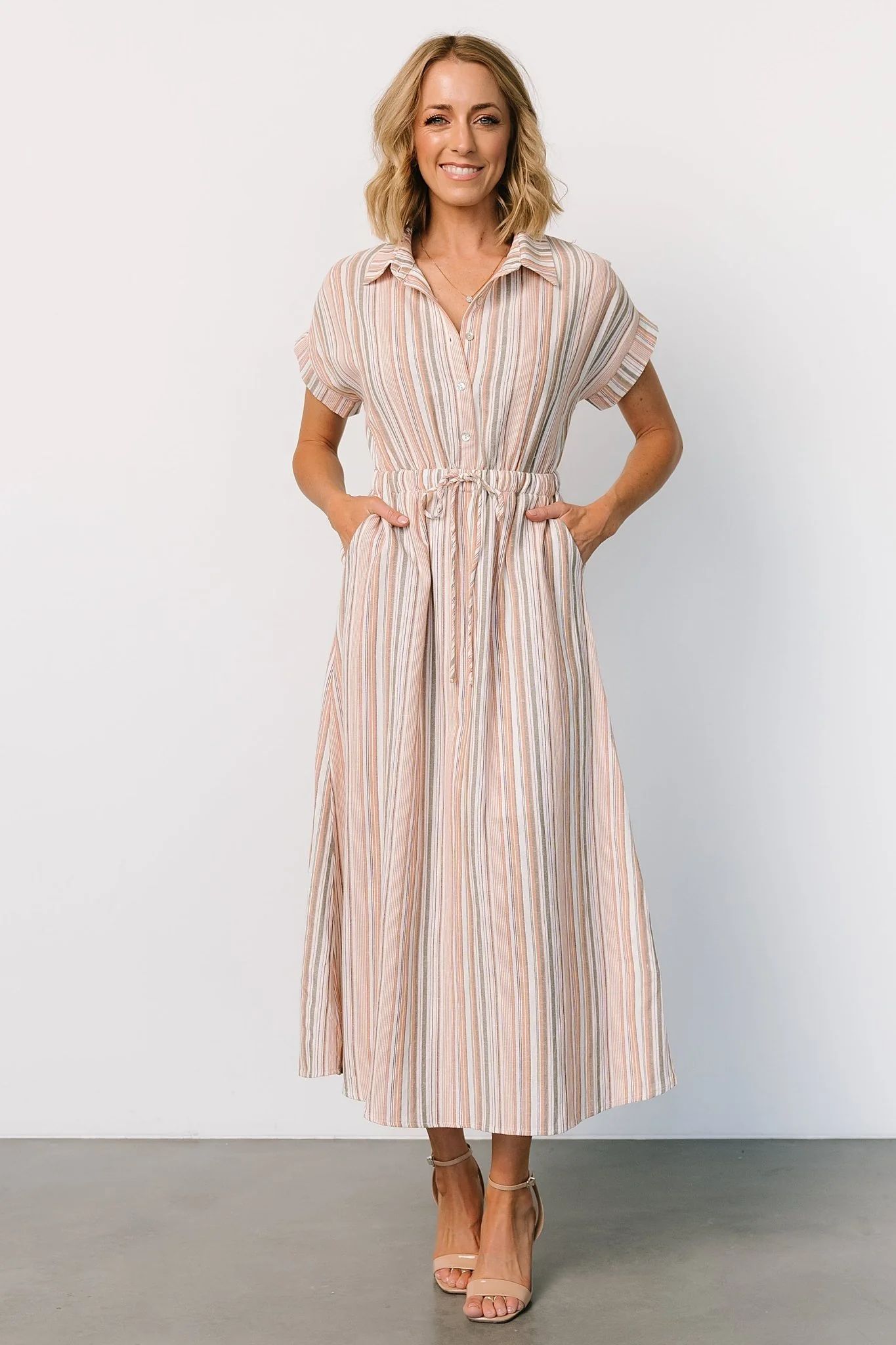 Carole Midi Dress | Multi Stripe | Baltic Born