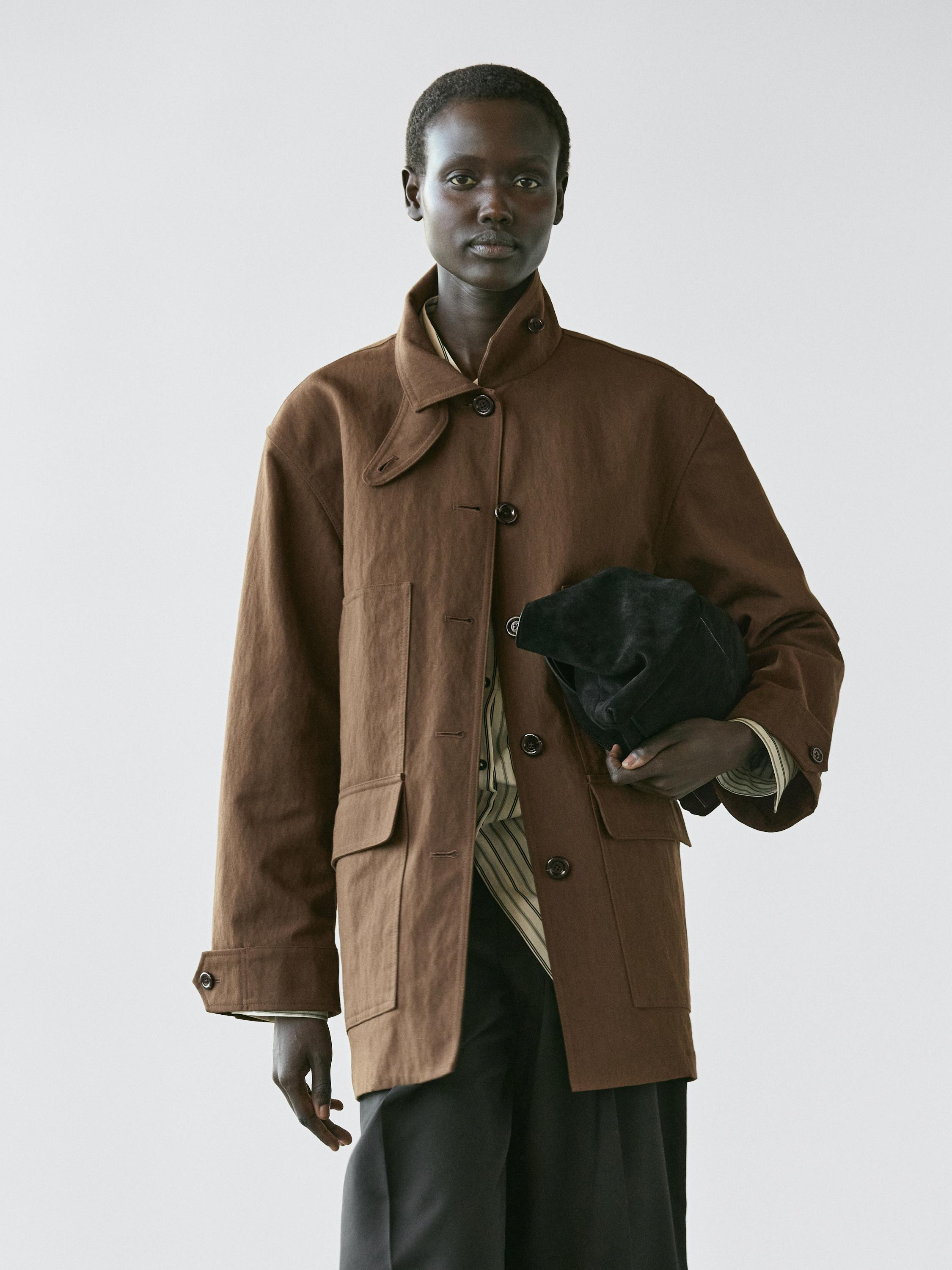 Cotton blend jacket with pockets | Massimo Dutti UK