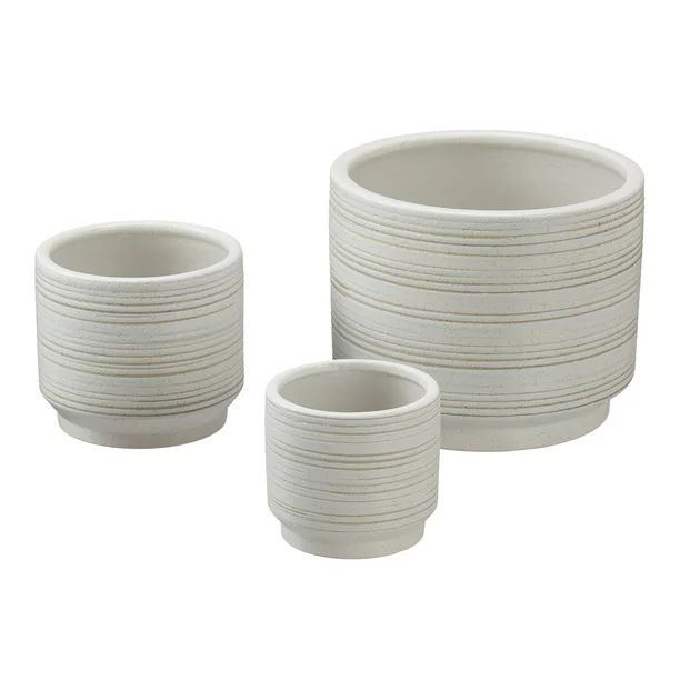 Better Homes & Gardens Assorted Round White Ceramic Plant Planters with Weather Resistant Materia... | Walmart (US)
