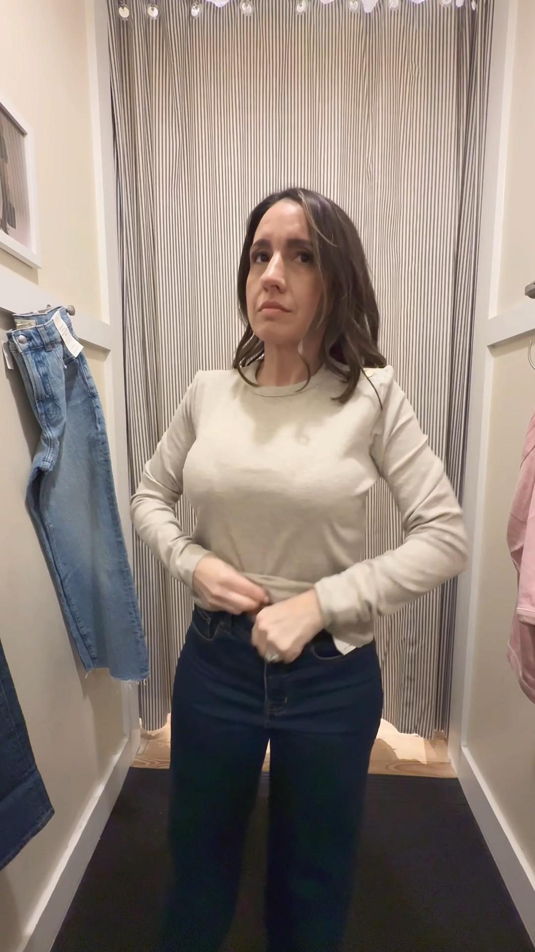 Cute petite friendly outfit for the fall and winter. 
Madewell Long sleeve shirt with gold accents, and Madewell jeans. They are petite friendly. 
Petite outfit 
Petite style 

#LTKSaleAlert #LTKFindsUnder100 #LTKPetite