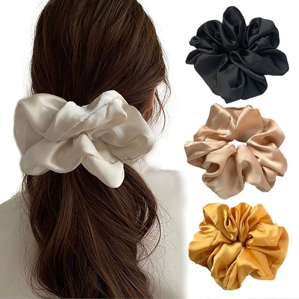 Large Satin Scrunchies Oversized Scrunchie Jumbo Scrunchies Giant Scrunchie big Silk Scrunchies f... | Amazon (US)