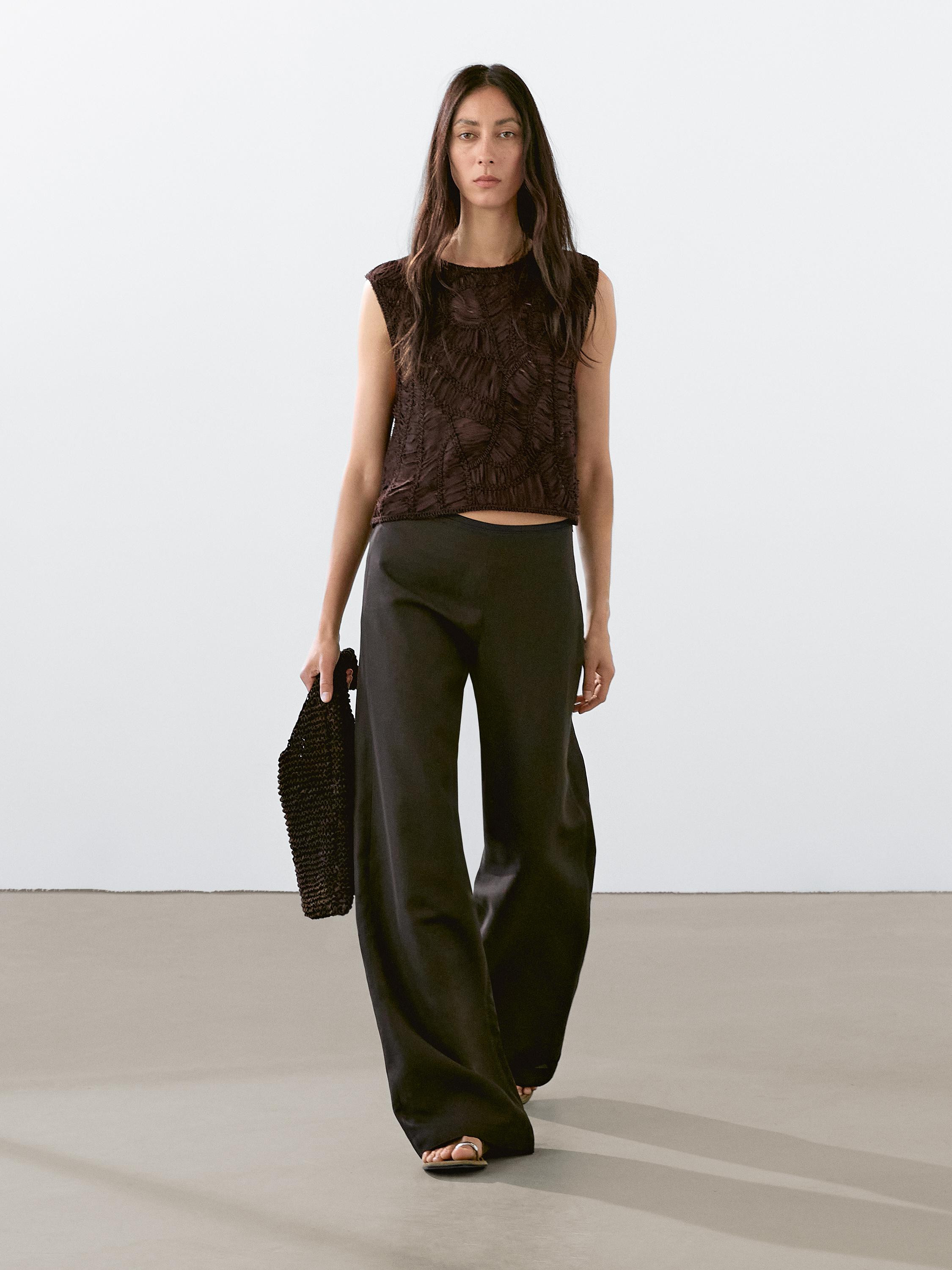 Openwork crochet top | Massimo Dutti US