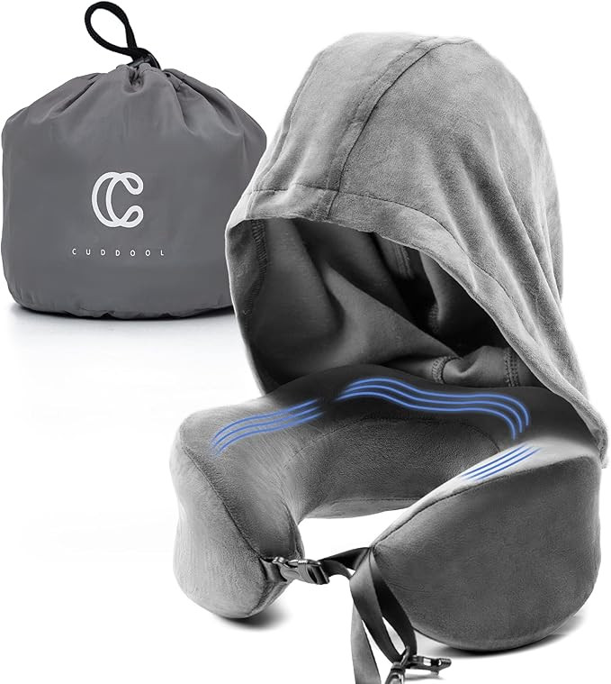 Neck Pillow with Hood - Memory Foam Neck Pillow Head Chin Support, Airplane, Car, Office & Home S... | Amazon (US)