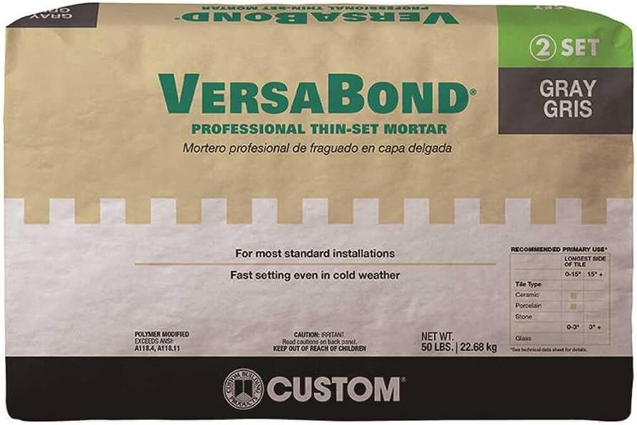 Custom Building Products MTSG50 VersaBond Fortified Thin-Set, 50-Pound, Mortar Grey | Amazon (US)