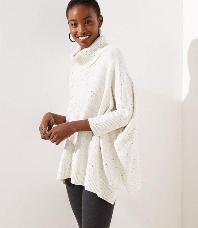 Turtleneck Poncho Sweater | LOFT | LOFT