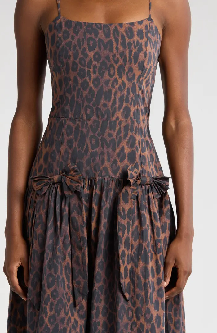 Persephone Leopard Spot Sleeveless Organic Cotton Midi Dress | Nordstrom