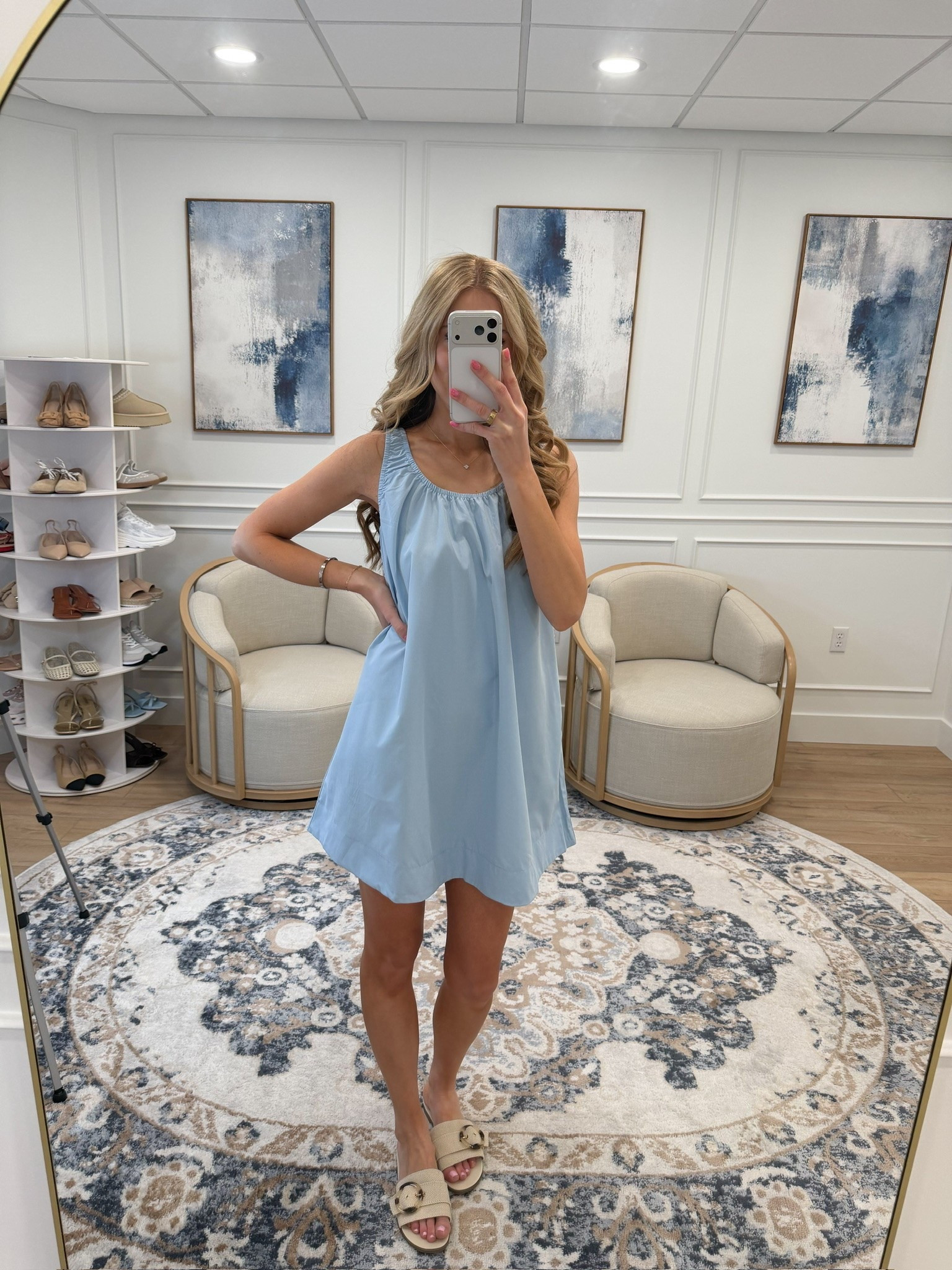 The baby blue satin swing mini dress that makes summer dressing the easiest thing — and it’s an Amazon find 🩵✨ Soft satin fabric, gathered scoop neckline, flowy A-line silhouette, and that soft sky blue that is so effortlessly pretty. Styled with tan double strap sandals — breezy, feminine, and completely summer-ready. Tap to shop every piece 👆

#LTKootd #LTKSeasonal #LTKTravel