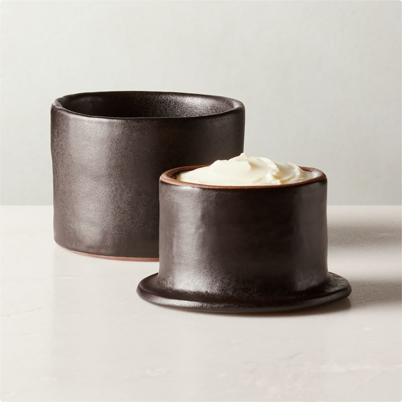 Tatin Black Terracotta Butter Keeper + Reviews | CB2 | CB2