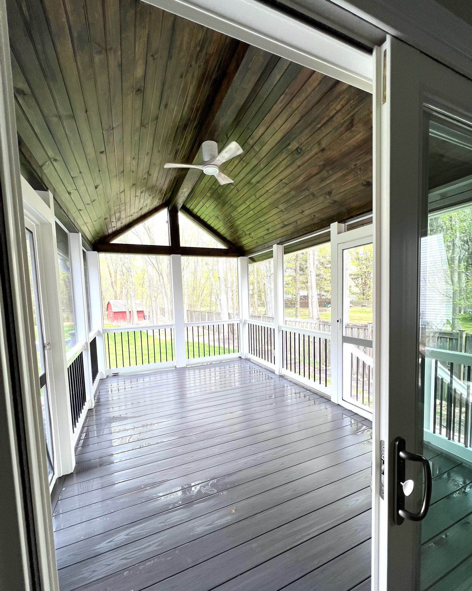 Love getting our screened in porch ready for Spring. We love our gray deck, outdoor ceiling fan and tongue and groove ceiling.

#LTKhome #LTKSeasonal