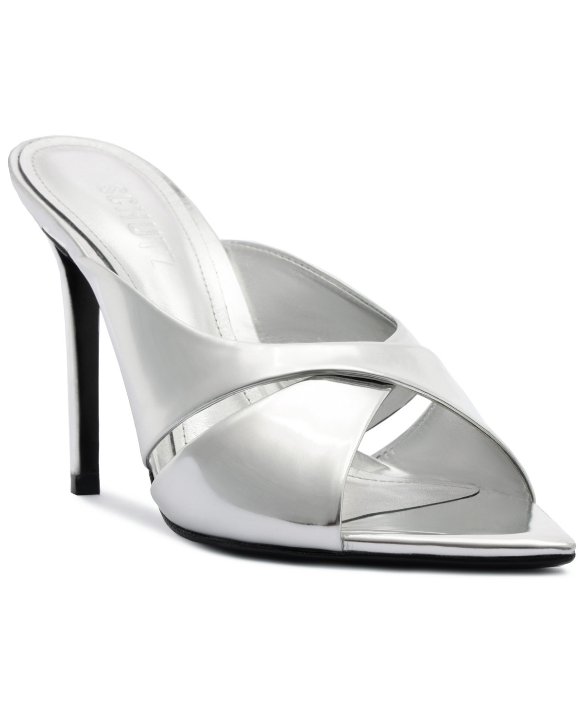 Schutz Women's Maxine Stiletto Mule Sandals - Silver | Macy's
