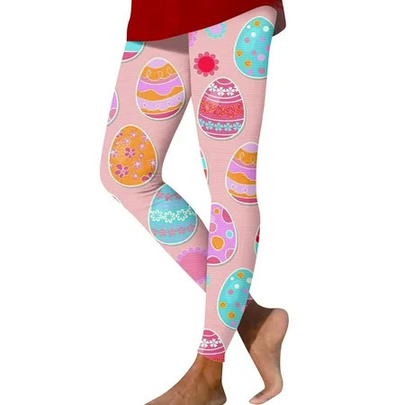 EHTMSAK Easter Leggings for Women Novetly Workout Gym Fitness Plus Size Leggings Stretchy Rabbit Print Holiday Tummy Control Yoga Pants Eggs Bunny Soft Tights Pink 2XL | Walmart (US)
