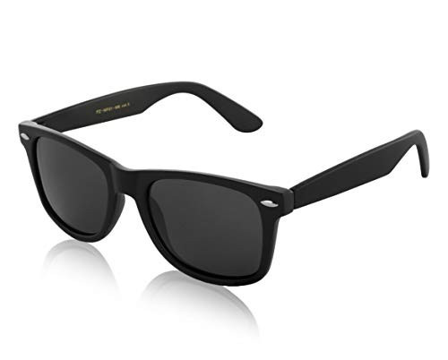 Black Sunglasses For Men Women Teens Girls Boys Dark Glasses Polarized 80s Matte | Amazon (US)