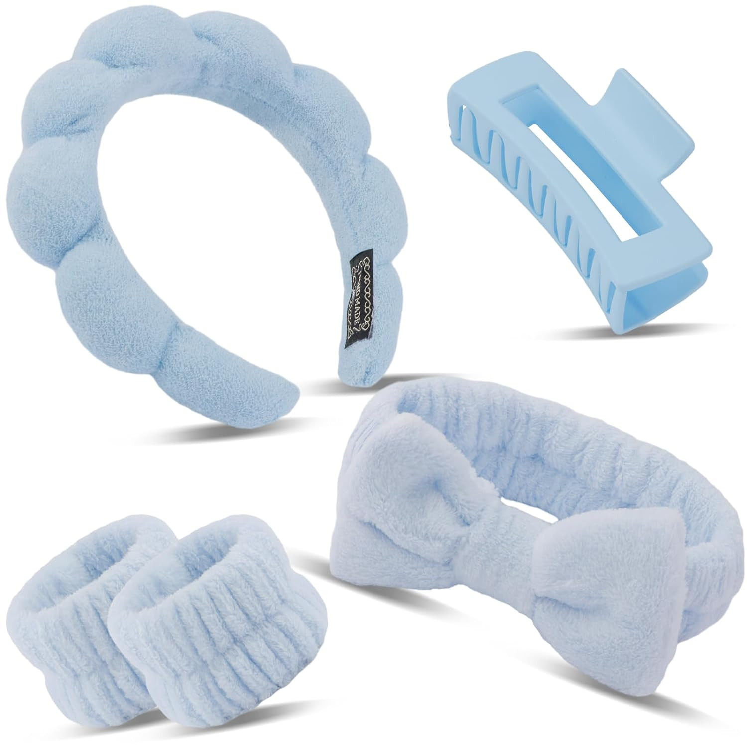 Canitor Spa Wrist Bands Set with Hair Clips and Skincare Headband for Washing Face, Puffy Makeup,... | Amazon (US)