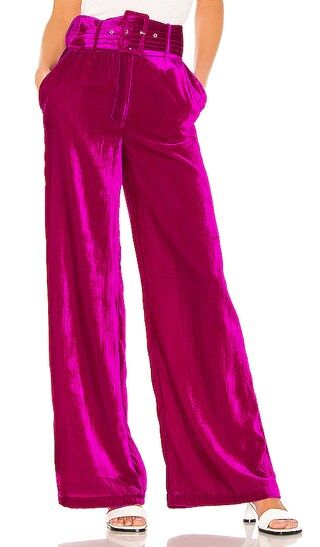 X REVOLVE Mona Belted Pant in Magenta | Revolve Clothing (Global)