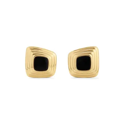 D.LOUISE Tapered Statement Stud Earrings in Gold/Black at Nordstrom | Nordstrom