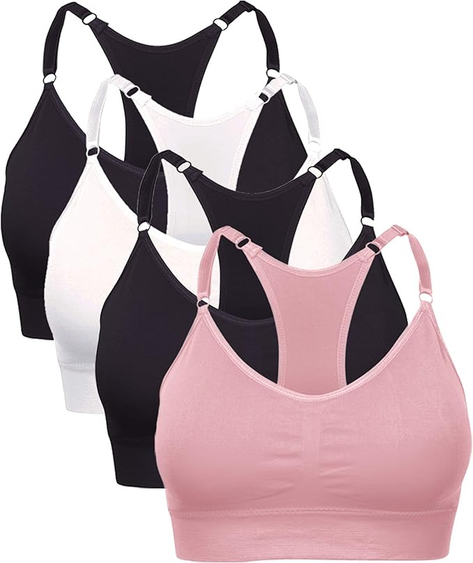 Barbra Lingerie Wireless Racerback Yoga Sports Bra Seamless Bralette Small-Plus Size | Amazon (US)