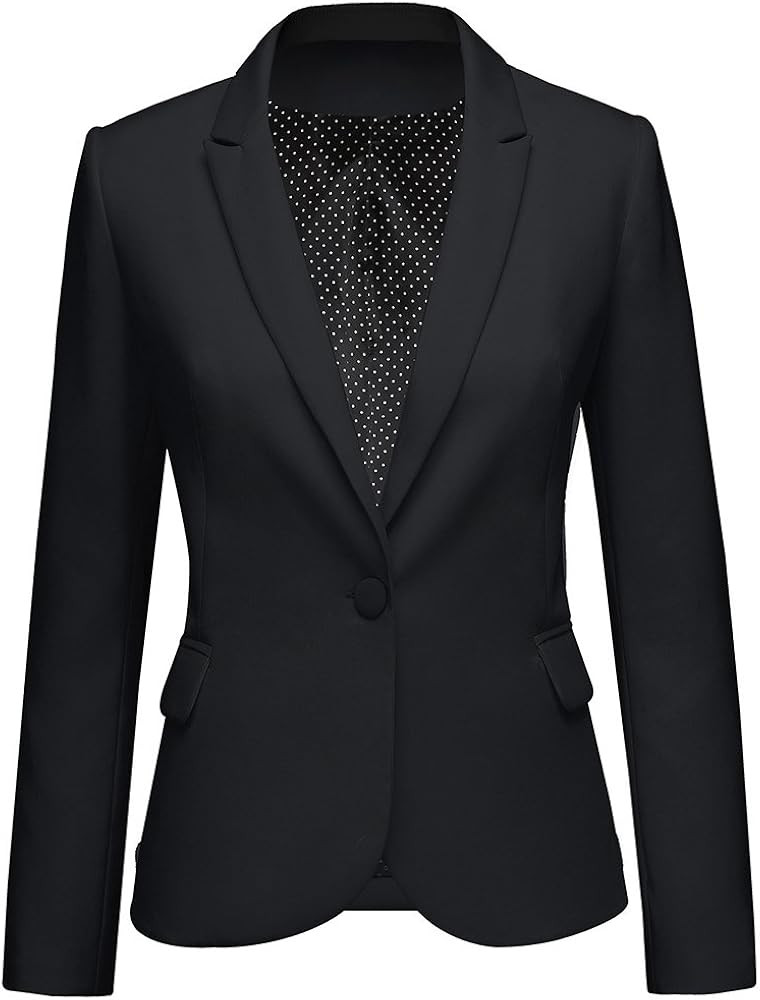 LookbookStore Womens Notched Lapel Pocket Button Work Office Blazer Jacket Suit | Amazon (US)