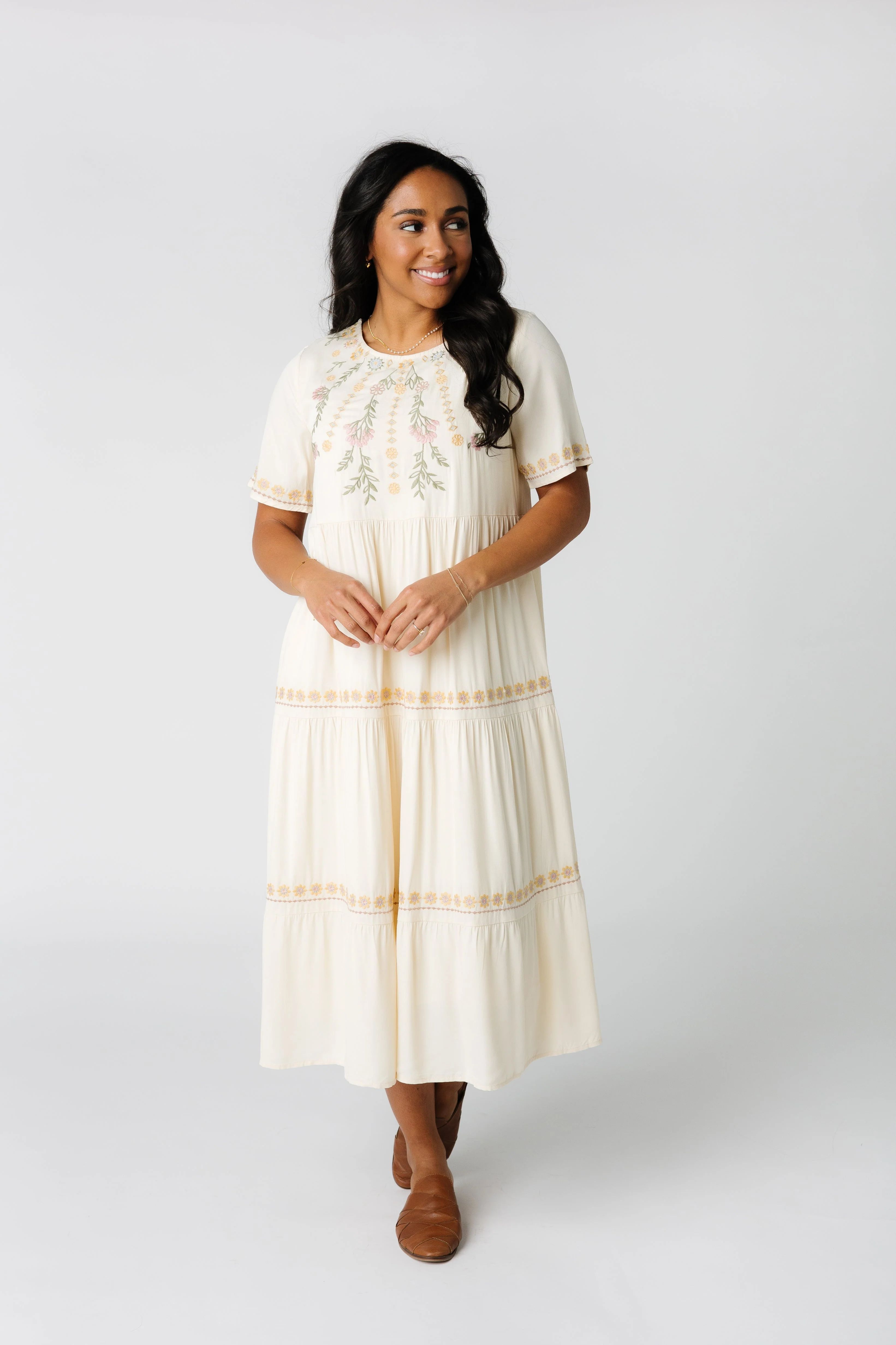 Tiered Embroidered Dress | Called To Surf