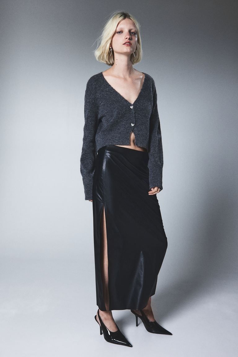 Knit Cardigan - Dark gray melange - Ladies | H&M US | H&M (US + CA)