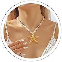Sora Tuki Gold Starfish Earrings Stud Silver Starfish Necklace for Women Gold Beachy Earrings Bea... | Amazon (US)