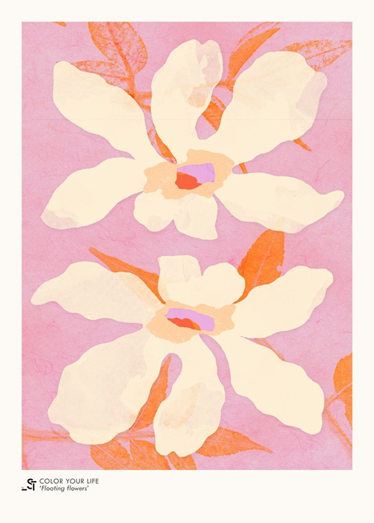 Sylvia Takken - Floating Flowers Print | Desenio
