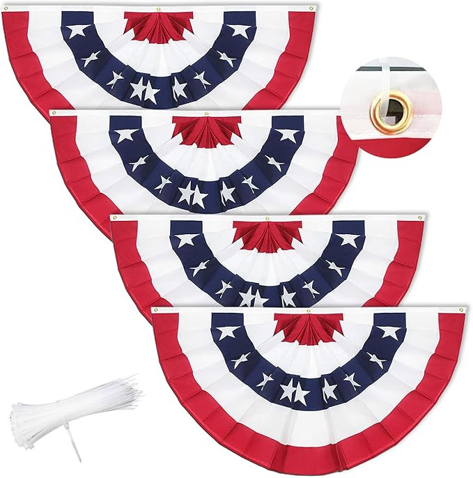 GOAUS 3x6 Ft American Bunting Flags with Grommets&Zip Ties, 4th July 250 Anniversary Decorations ... | Amazon (US)