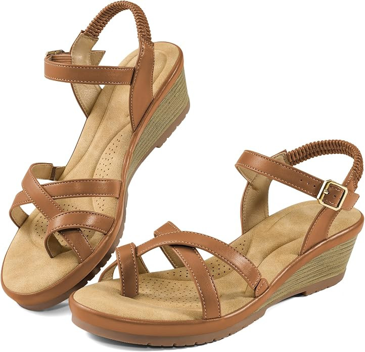 Aomigoct Dressy Womens Wedge Sandals: Comfortable Platform Work Sandals for Women 2026 - Casual W... | Amazon (US)